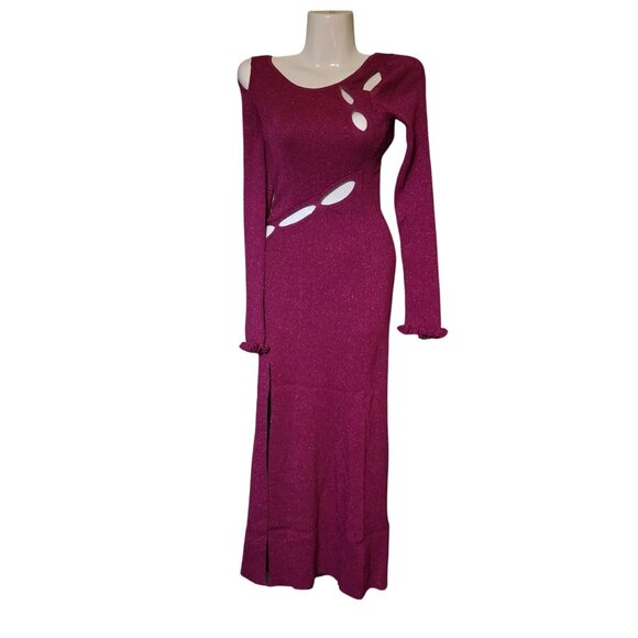 Colorful Artsy Coquette Lorelei Dollcore Maxi Dress Glitter Fabric Flowy Pink XS - Picture 3 of 6